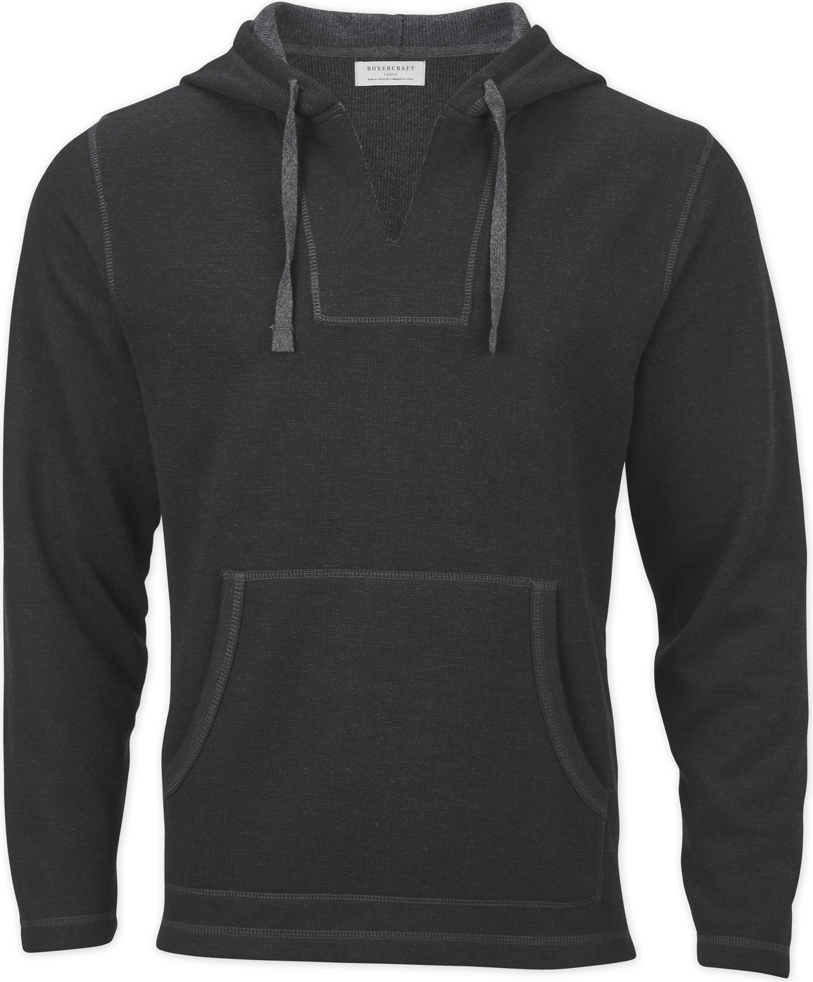 BLACK CHARCOAL HEATHER BOXERCRAFT FLEECE BAJA PULLOVER  grouped