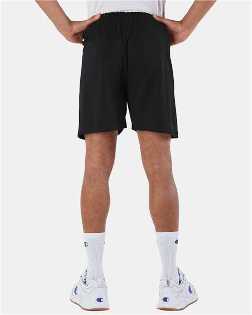 Black Cotton Gym Shorts - 8187