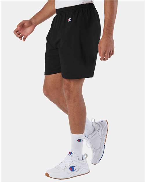 Black Cotton Gym Shorts - 8187