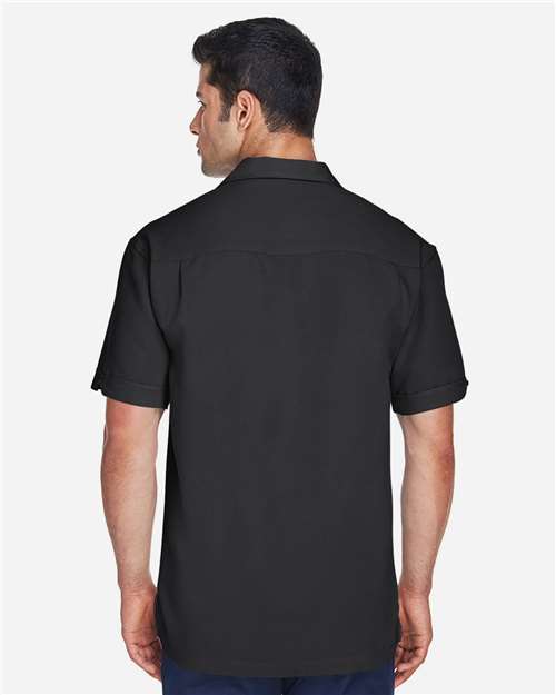 Black/ Cream Men&#39;s Two-Tone Camp Shirt - M575
