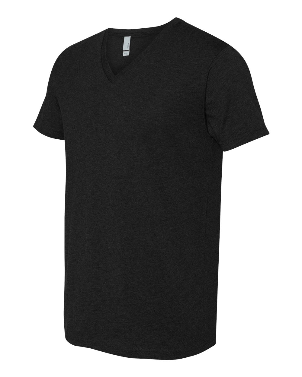 Black CVC V-Neck T-Shirt - 6240