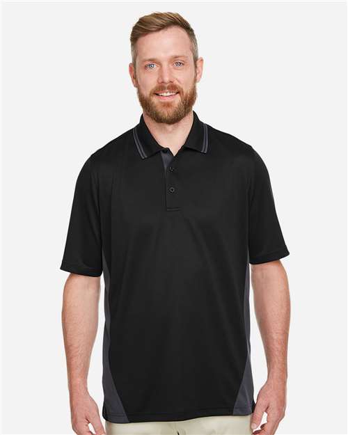 Black/ Dark Charcoal Men&#39;s Flash Snag Protection Plus IL Colorblock Polo - M386