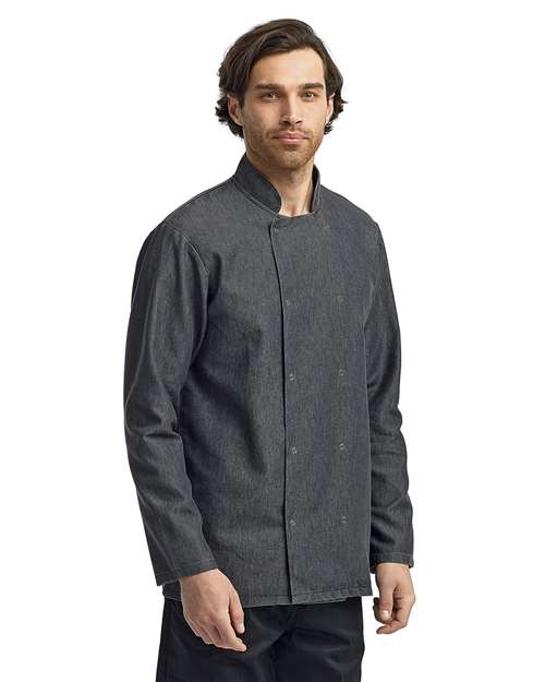 Black Denim Unisex Denim Chef&#39;s Jacket - RP660