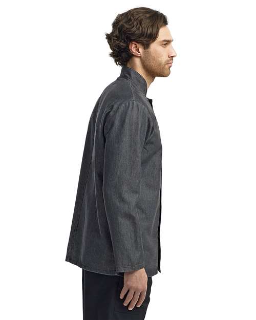 Black Denim Unisex Denim Chef&#39;s Jacket - RP660