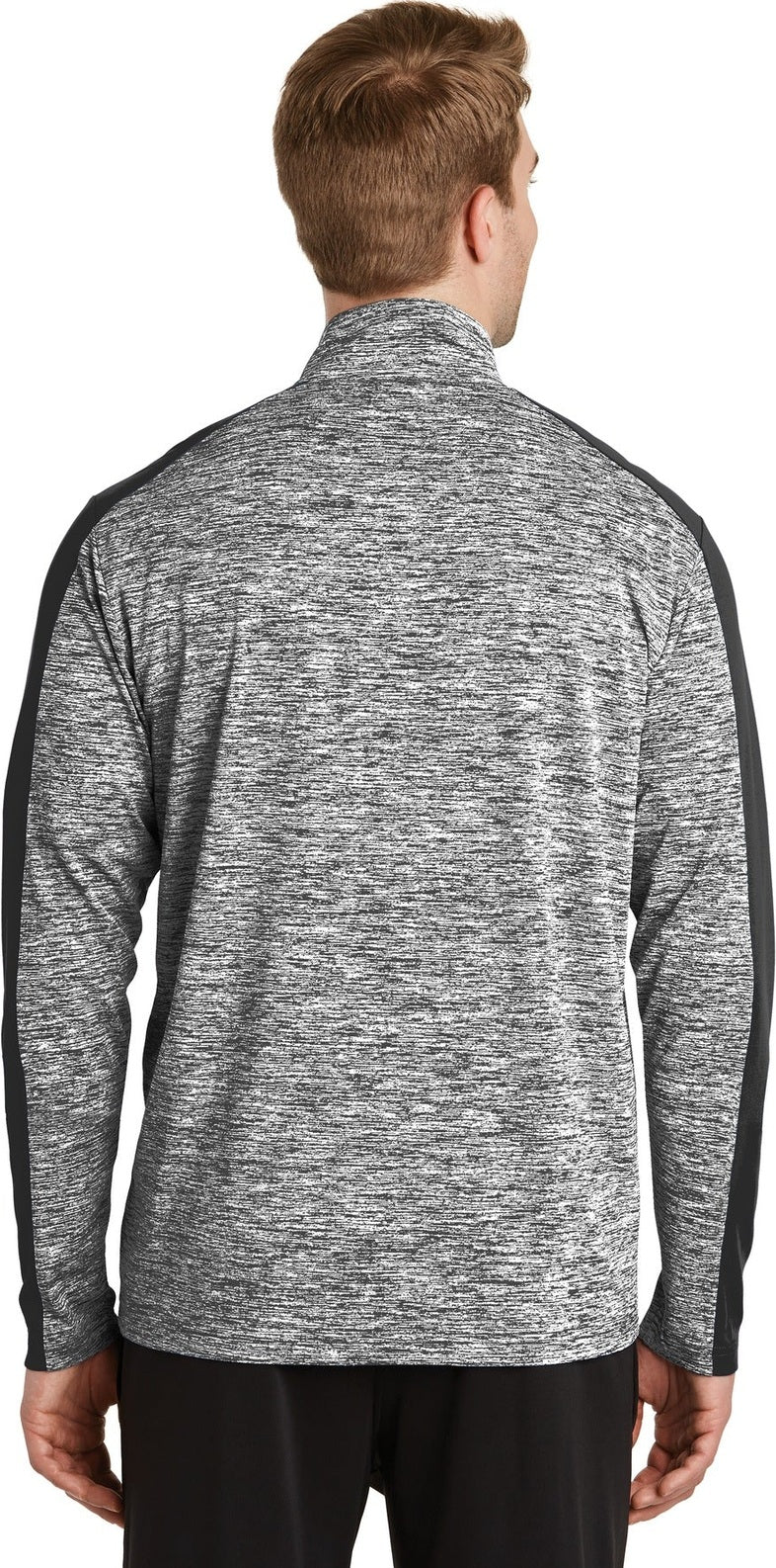 Black El/Black Sport-Tek PosiCharge Electric Heather Colorblock 1/4-Zip Pullover. ST397