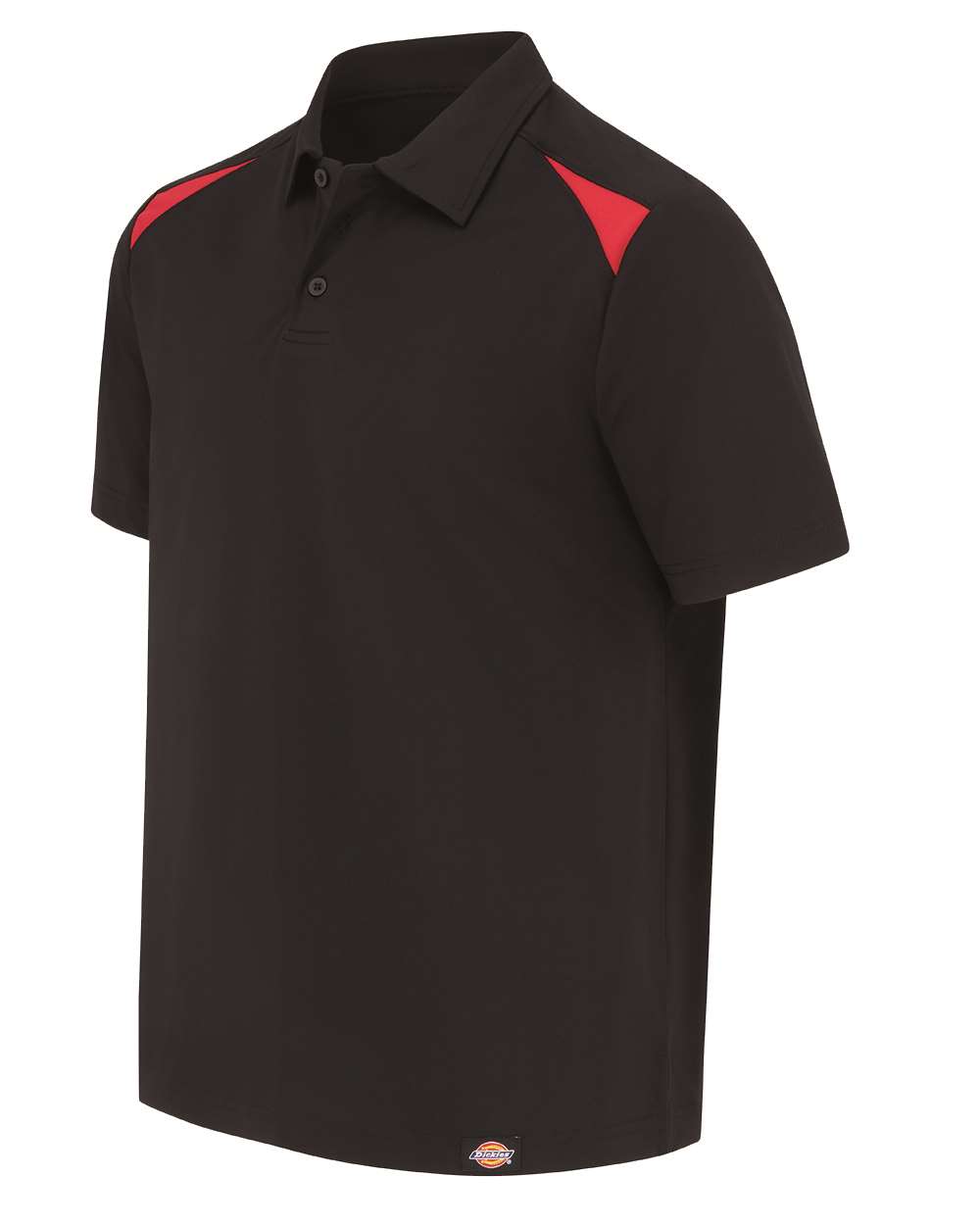 Black/ English Red Team Performance Short Sleeve Work Shirt - LS66