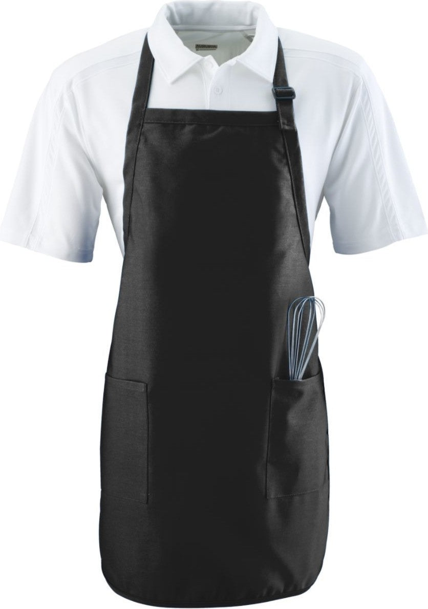 BLACK FULL LENGTH APRON W/ PKTS