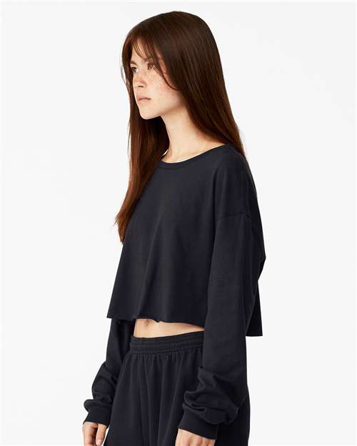 Black FWD Fashion Women&#39;s Crop Long Sleeve Tee - 6501