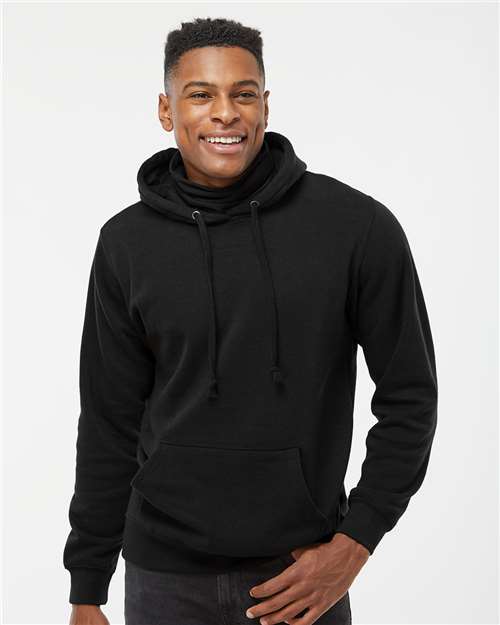 Black Gaiter Fleece Hooded Sweatshirt - 8879