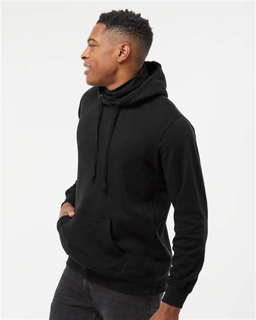 Black Gaiter Fleece Hooded Sweatshirt - 8879