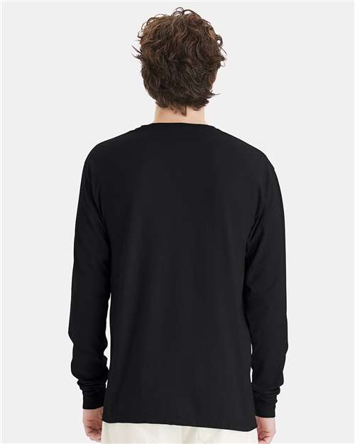 Black Garment-Dyed Long Sleeve T-Shirt - GDH200