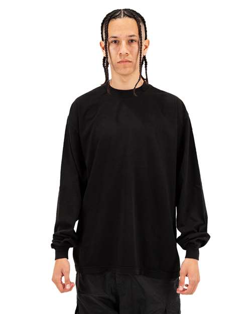 Black Garment-Dyed Long Sleeve T-Shirt - SHGDLS