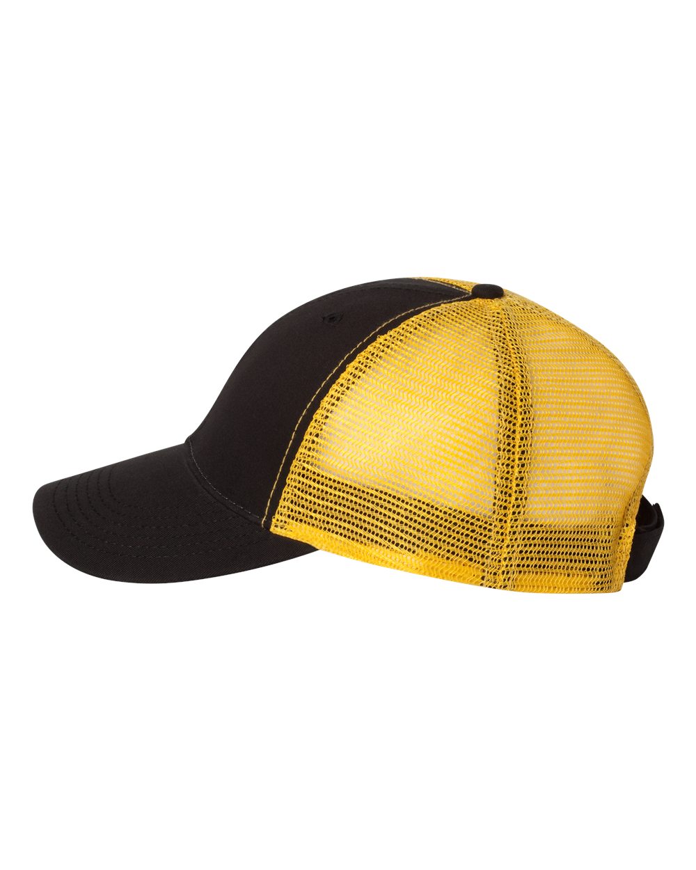 Black/ Gold Bio-Washed Trucker Cap - AH80