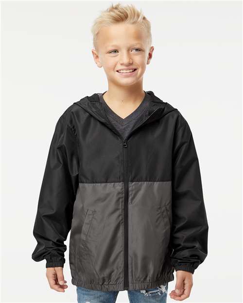 Black/ Graphite Youth Lightweight Windbreaker Full-Zip Jacket - EXP24YWZ
