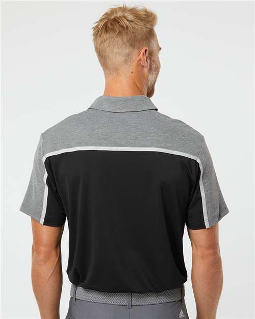Black/ Grey Two/ Grey Five Melange Ultimate Colorblocked Polo - A512