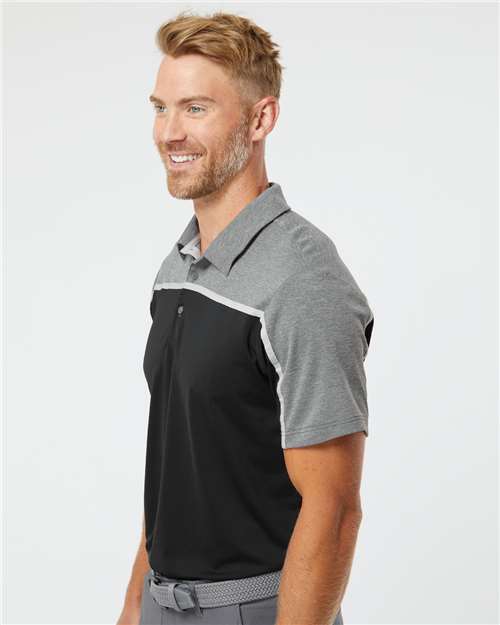 Black/ Grey Two/ Grey Five Melange Ultimate Colorblocked Polo - A512