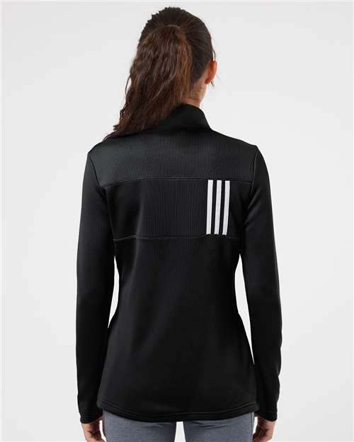 Black/ Grey Two Women&#39;s 3-Stripes Double Knit Full-Zip - A483