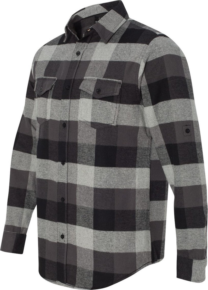 Black/ Grey Yarn-Dyed Flannel Shirt - 8210