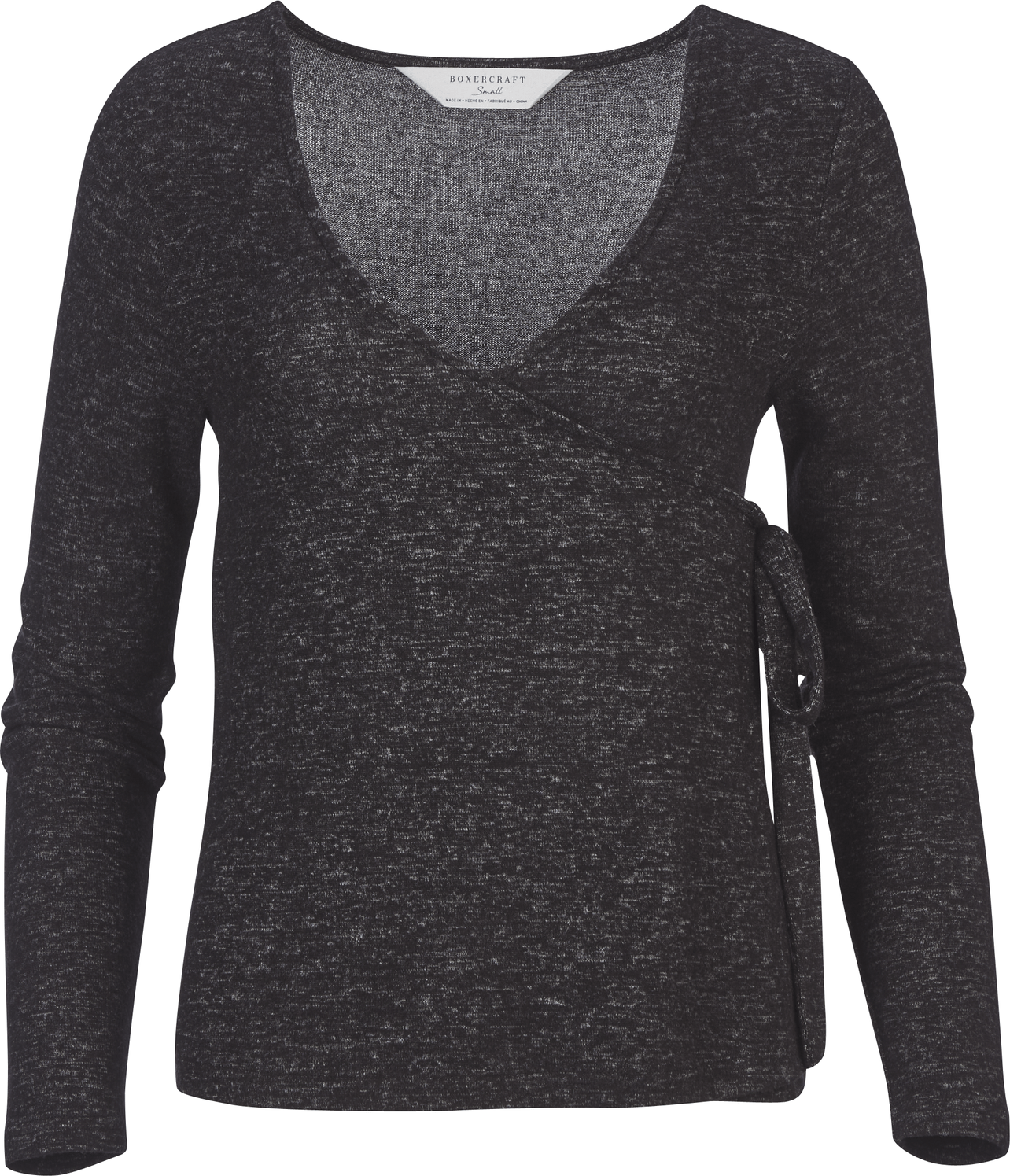 BLACK HEATHER BOXERCRAFT CUDDLE SOFT WRAP TOP  grouped