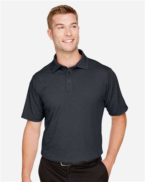 Black Heather Men&#39;s CrownLux Performance® Address Mélange Polo - DG22
