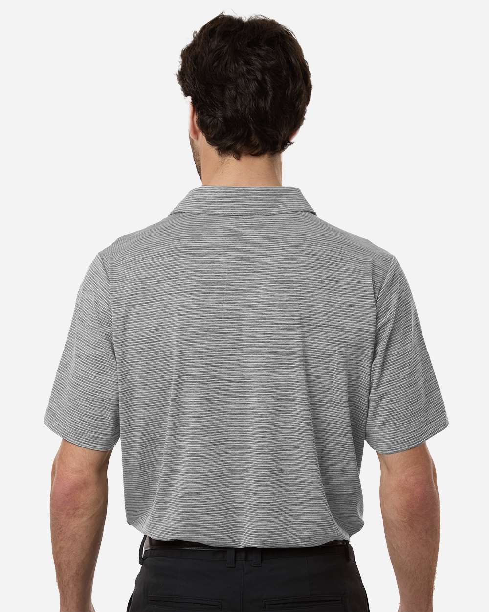Black Heather/ White Men's Relay Heathered Stripe Polo - TT125 plain