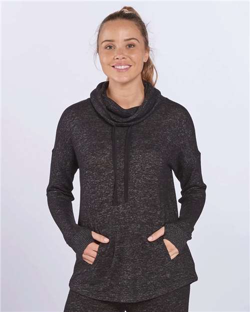 Black Heather Women&#39;s Cuddle Cowl Pullover - L12