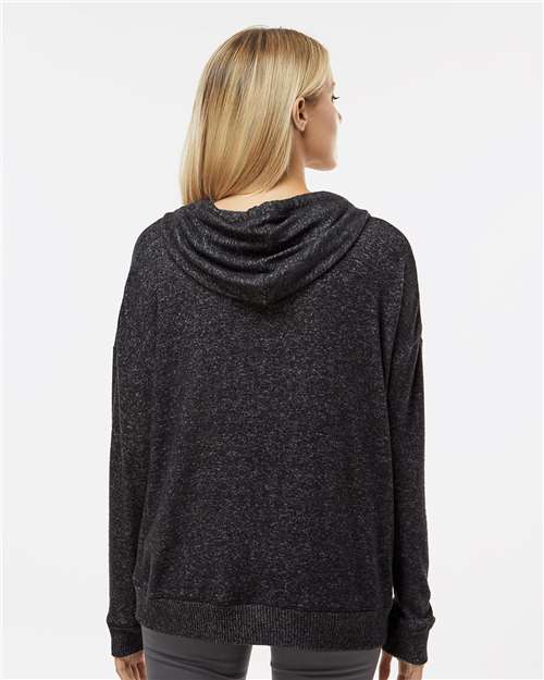 Black Heather Women&#39;s Cuddle Fleece Hooded Pullover - BW1501