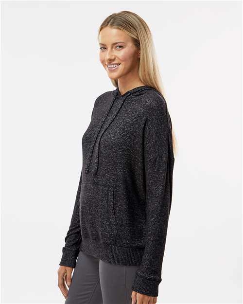 Black Heather Women&#39;s Cuddle Fleece Hooded Pullover - BW1501