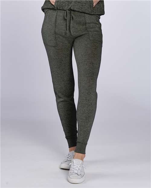 Black Heather Women&#39;s Cuddle Fleece Joggers - L09