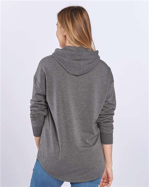 Black Heather Women&#39;s Dream Fleece Hooded Pullover - BW5301