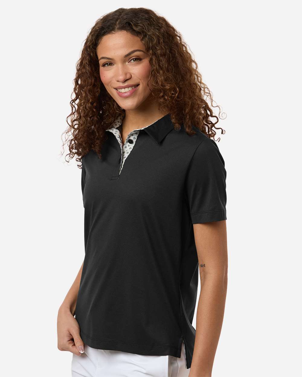 Black Heather Women's Ella Polo - SW2001L plain