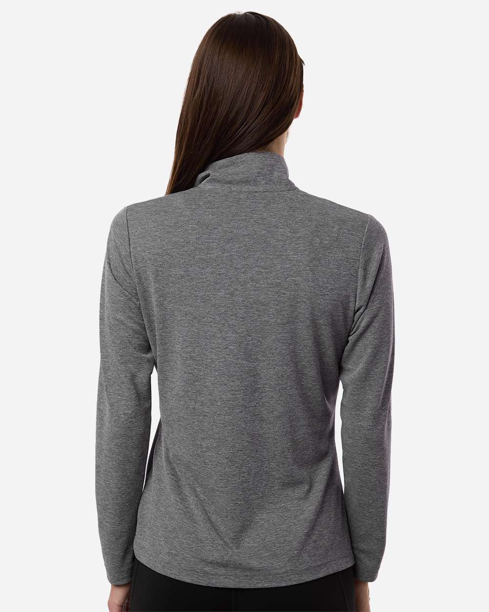 Black Heather Women's Lightweight Quarter-Zip Pullover - A400 plain