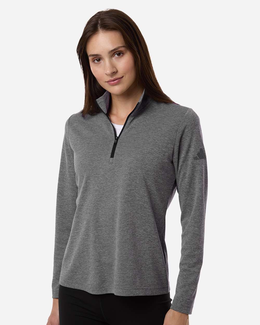 Black Heather Women's Lightweight Quarter-Zip Pullover - A400