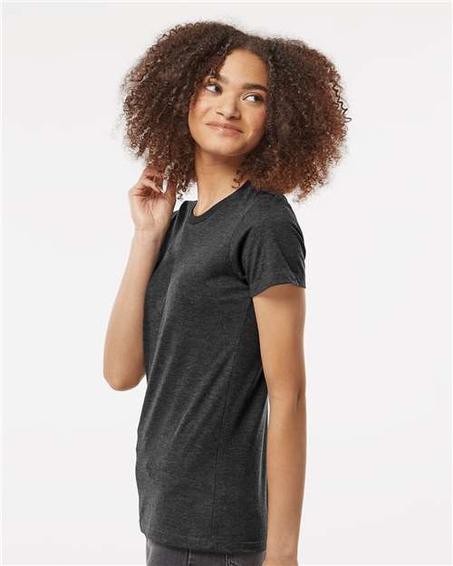 Black Heather Women&#39;s Premium Cotton Blend T-Shirt - 542