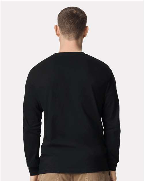 Black Heavyweight Cotton Long Sleeve Tee - 1304