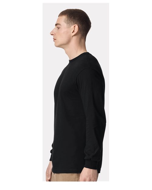 Black Heavyweight Cotton Long Sleeve Tee - 1304
