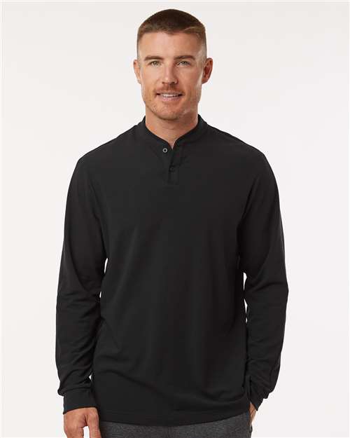Black Henley Long Sleeve T-Shirt - A597