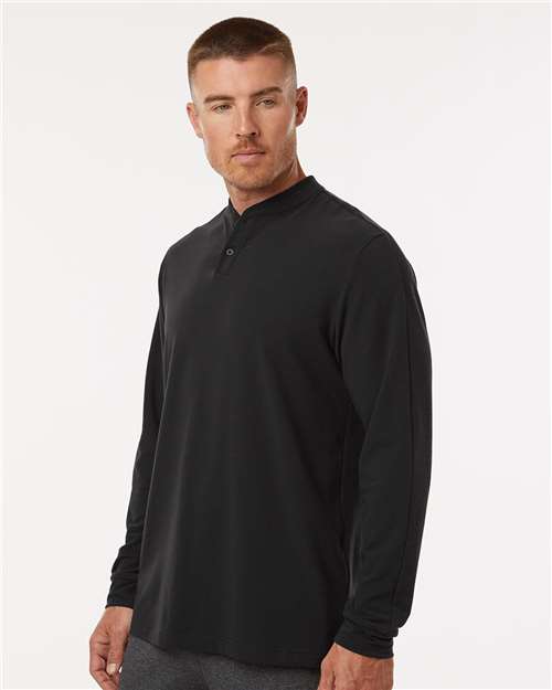 Black Henley Long Sleeve T-Shirt - A597