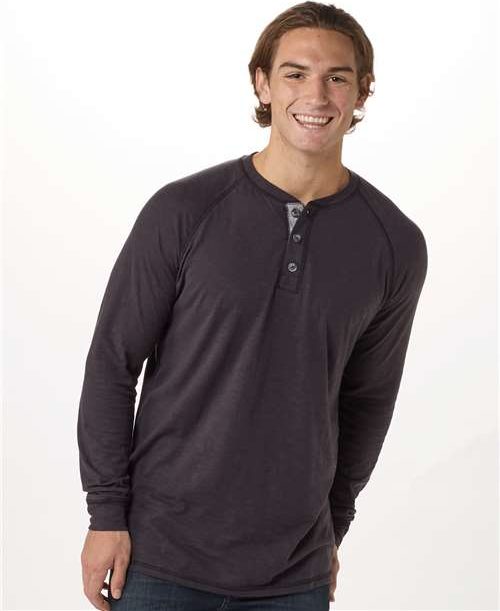Black Henley Long Sleeve T-Shirt - BM3101