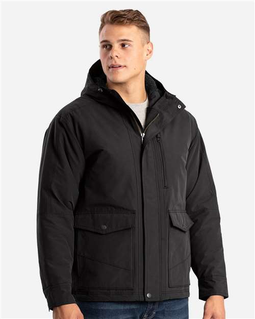 Black Highland Quilt-Lined Micro-Duck Hooded Jacket - HJ67