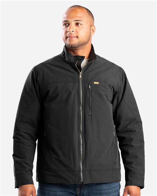 Black Highland Quilt-Lined Micro-Duck Jacket - J387
