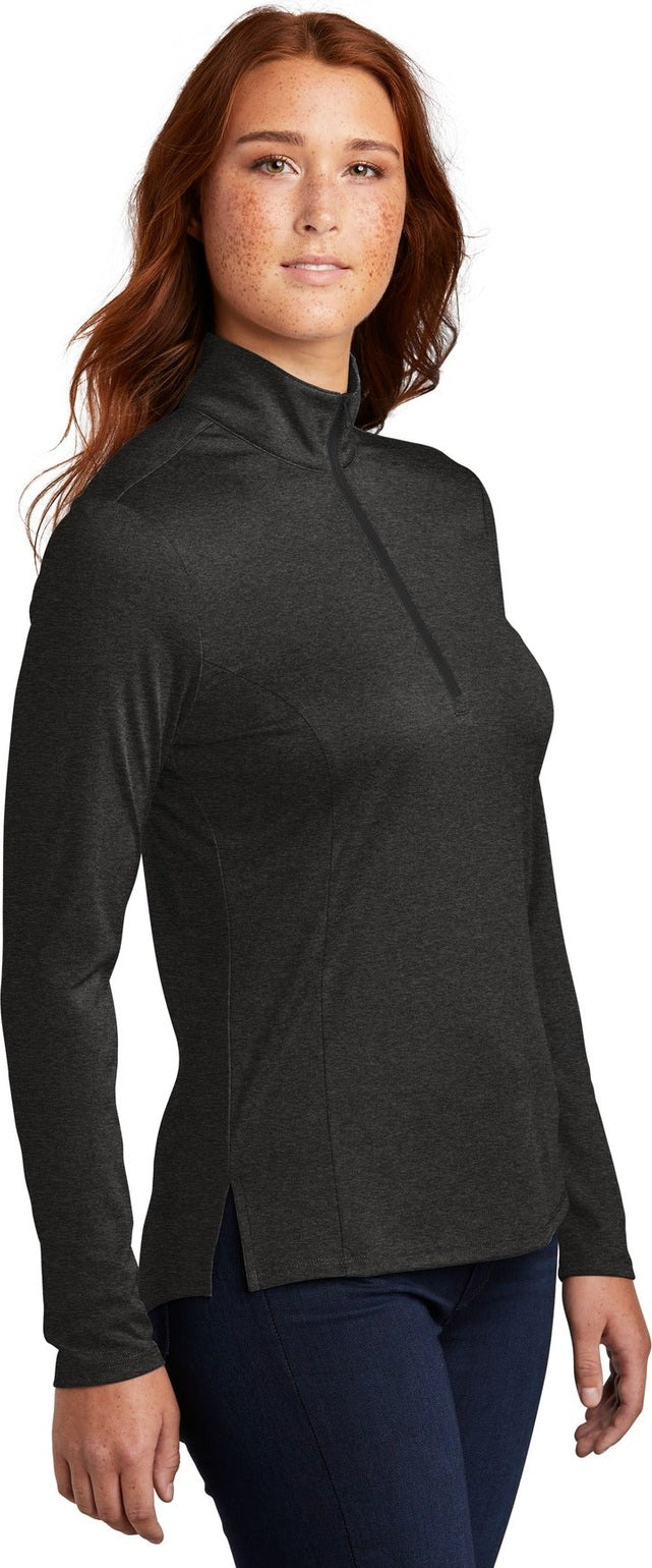 Black Hthr Sport-Tek Women's Endeavor 1/2-Zip Pullover. LST469