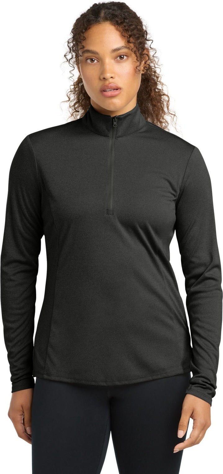 Black Hthr Sport-Tek Women's Endeavor 1/2-Zip Pullover. LST469
