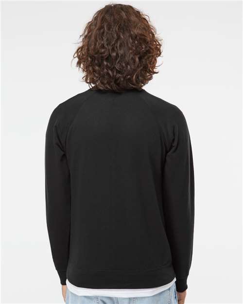 Black Icon Lightweight Loopback Terry Crewneck Sweatshirt - SS1000C