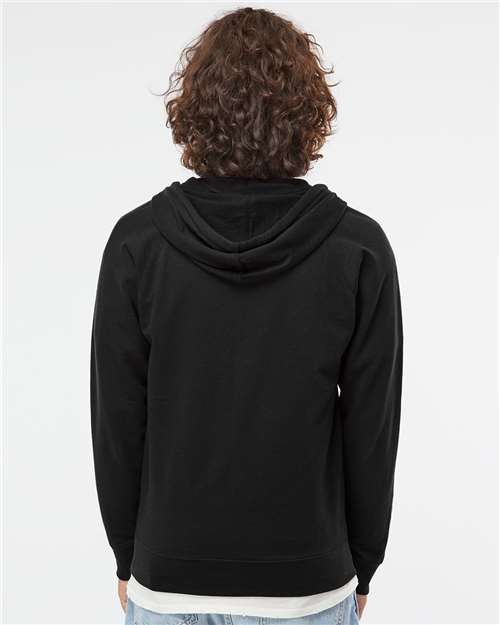 Black Icon Lightweight Loopback Terry Full-Zip Hooded Sweatshirt - SS1000Z
