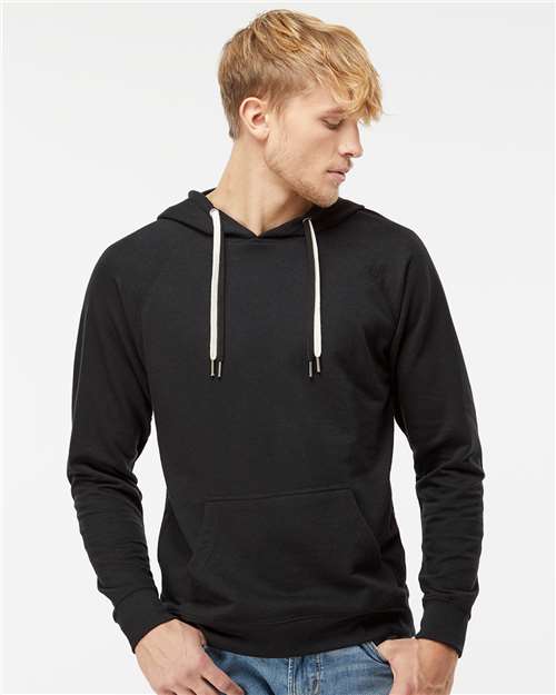 Black Icon Lightweight Loopback Terry Hooded Sweatshirt - SS1000