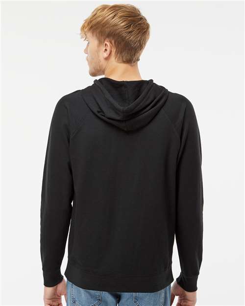 Black Icon Lightweight Loopback Terry Hooded Sweatshirt - SS1000