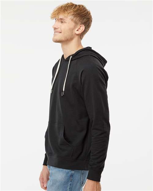 Black Icon Lightweight Loopback Terry Hooded Sweatshirt - SS1000