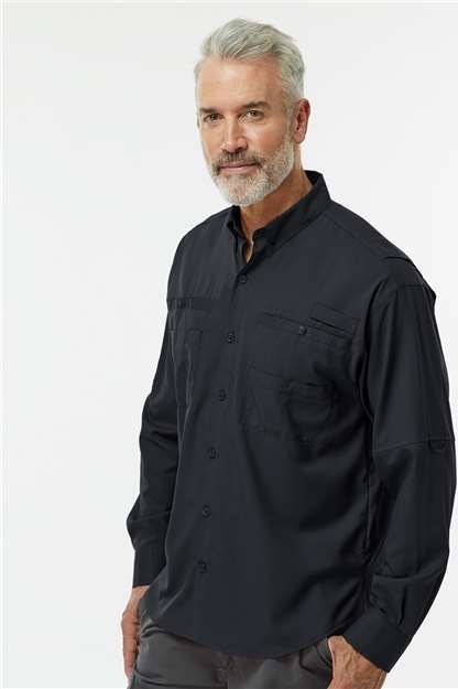 Black Kitty Hawk Performance Long Sleeve Fishing Shirt - 702