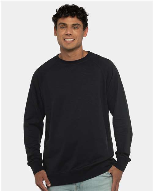 Black Laguna Raglan Crewneck Sweatshirt - 9000
